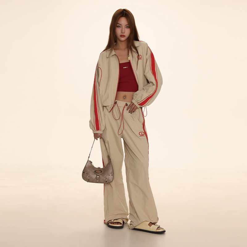 DNT/韩火火 抽绳拉链运动休闲外套夏季松紧腰短裙休闲裤三版可选