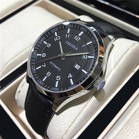 卡罗莱男表全自动机械表精钢带男士手表皮带休闲商务腕表防水潮流