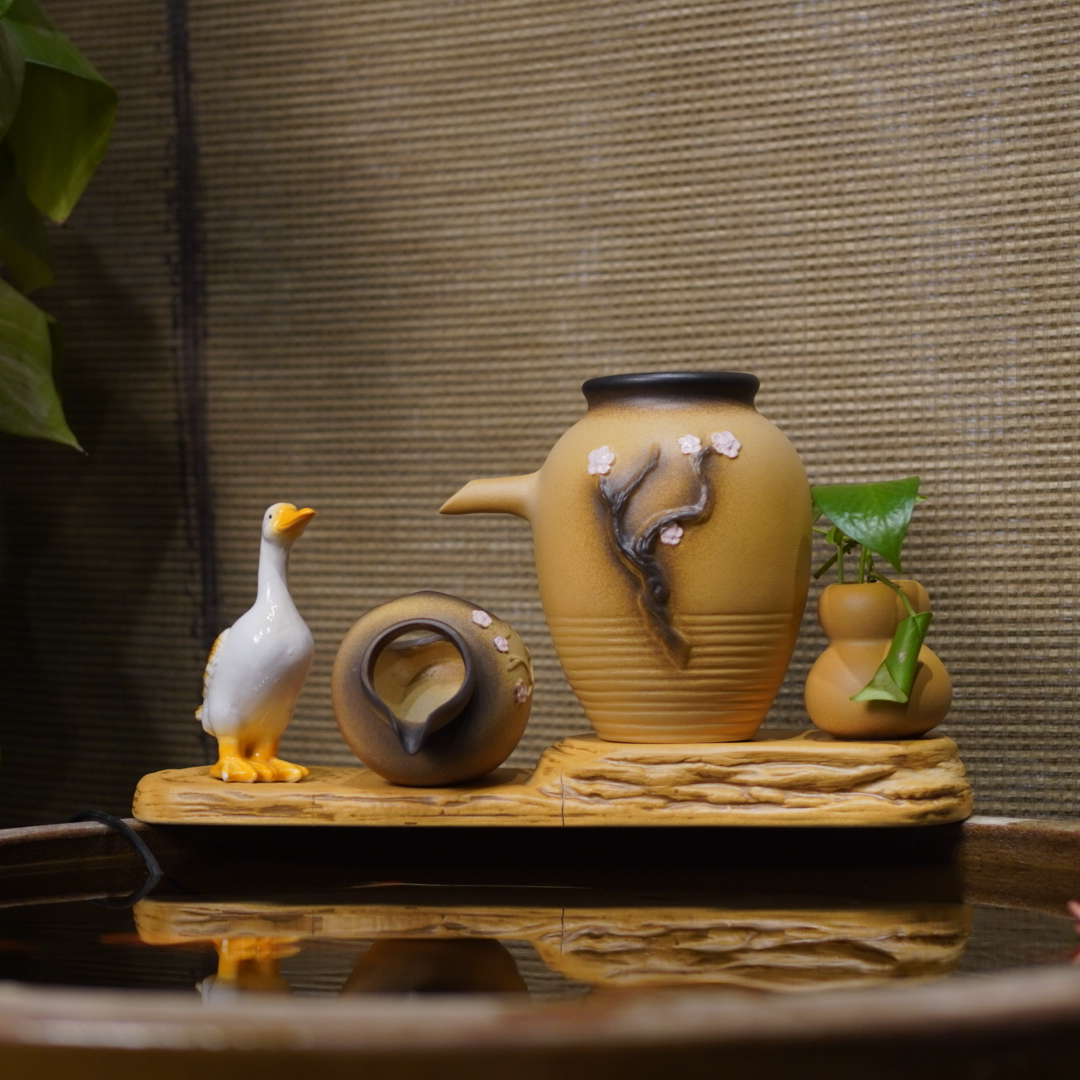 楚汉听香福气满满双流水过滤增氧种绿植物古法养鱼生态造景