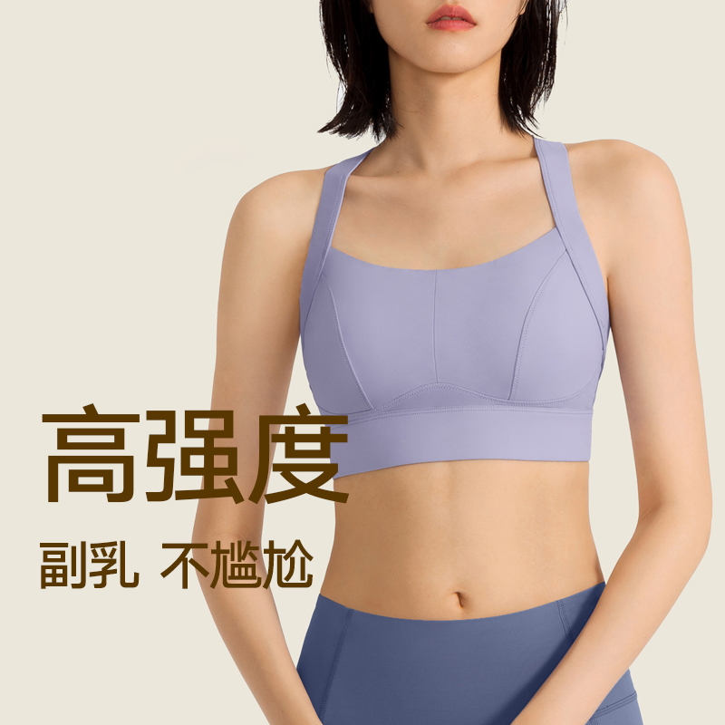 运动内衣收副乳女高强度一体式专业防震跑步文胸瑜伽健身bra秋冬
