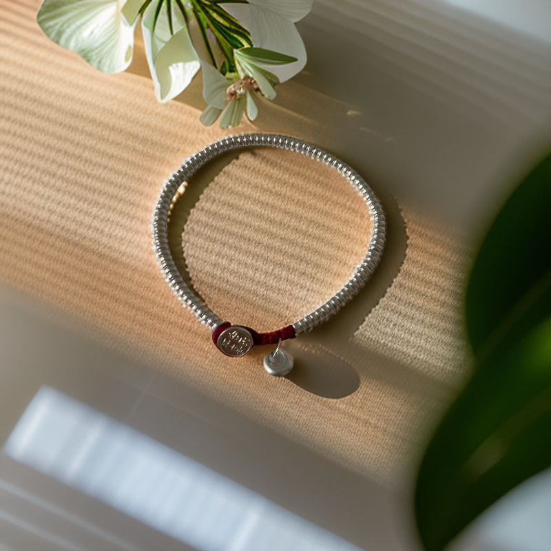 925银手链 纯银算盘珠手链