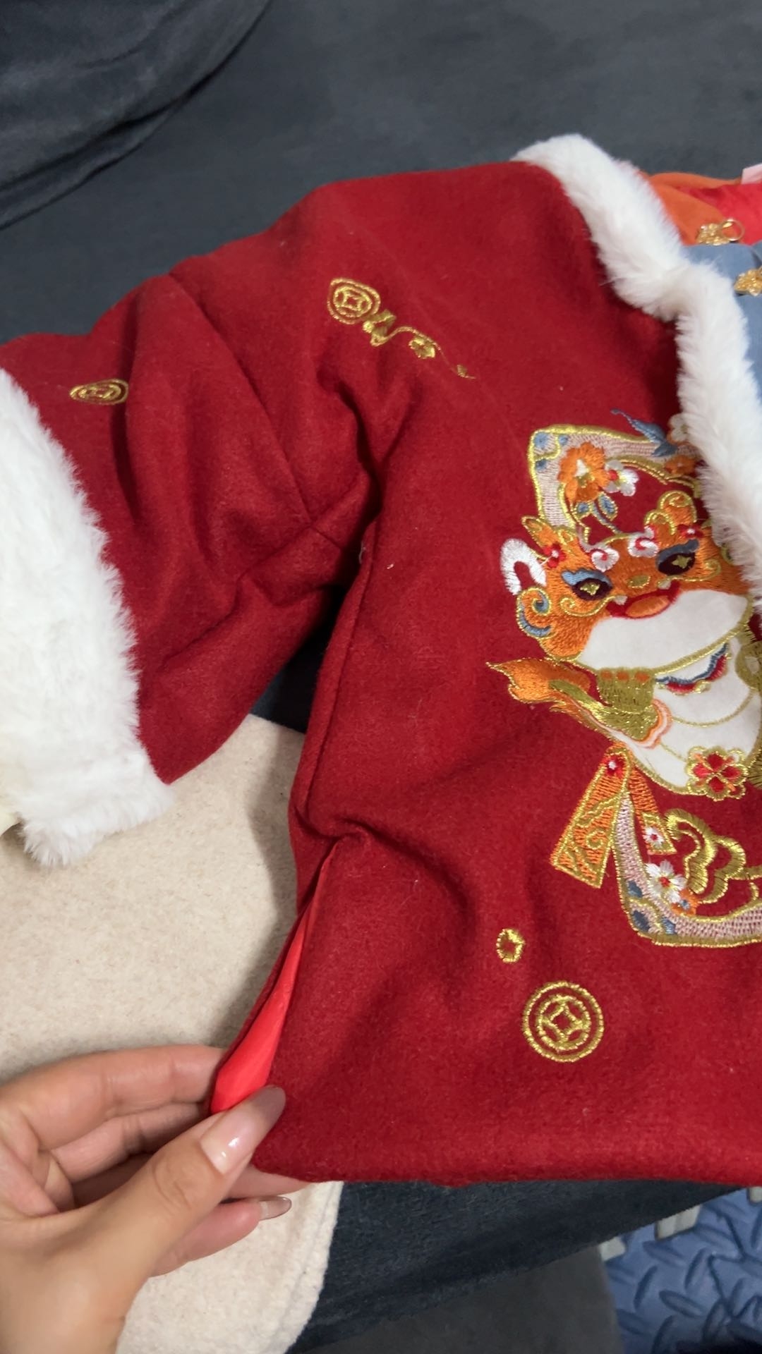 拜年服女童冬款儿童汉服女童唐装女宝喜庆过年服中国风古装冬