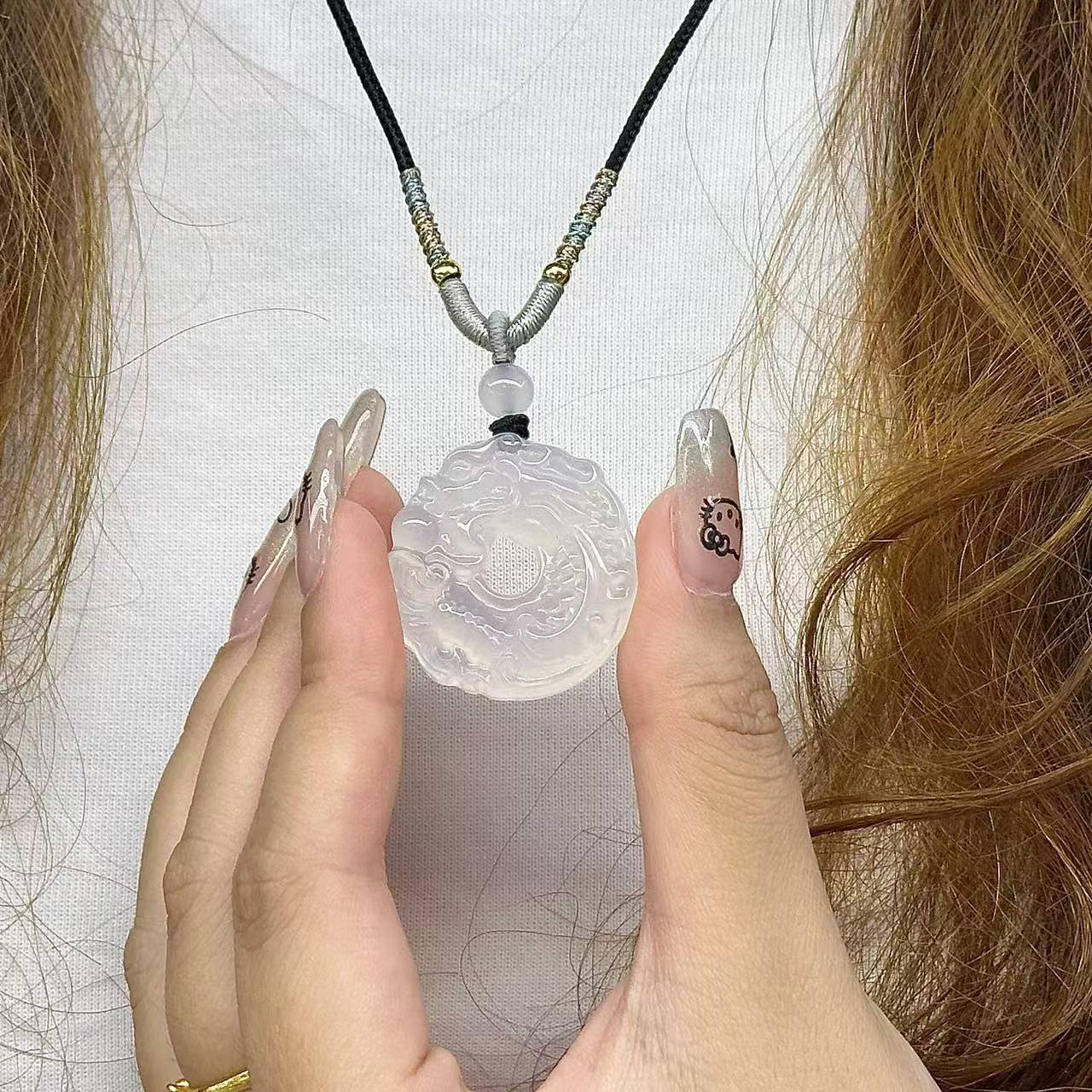 【天然玛瑙】龙扣 配绳配珠 尺寸高29mm宽28mm 多样性发一