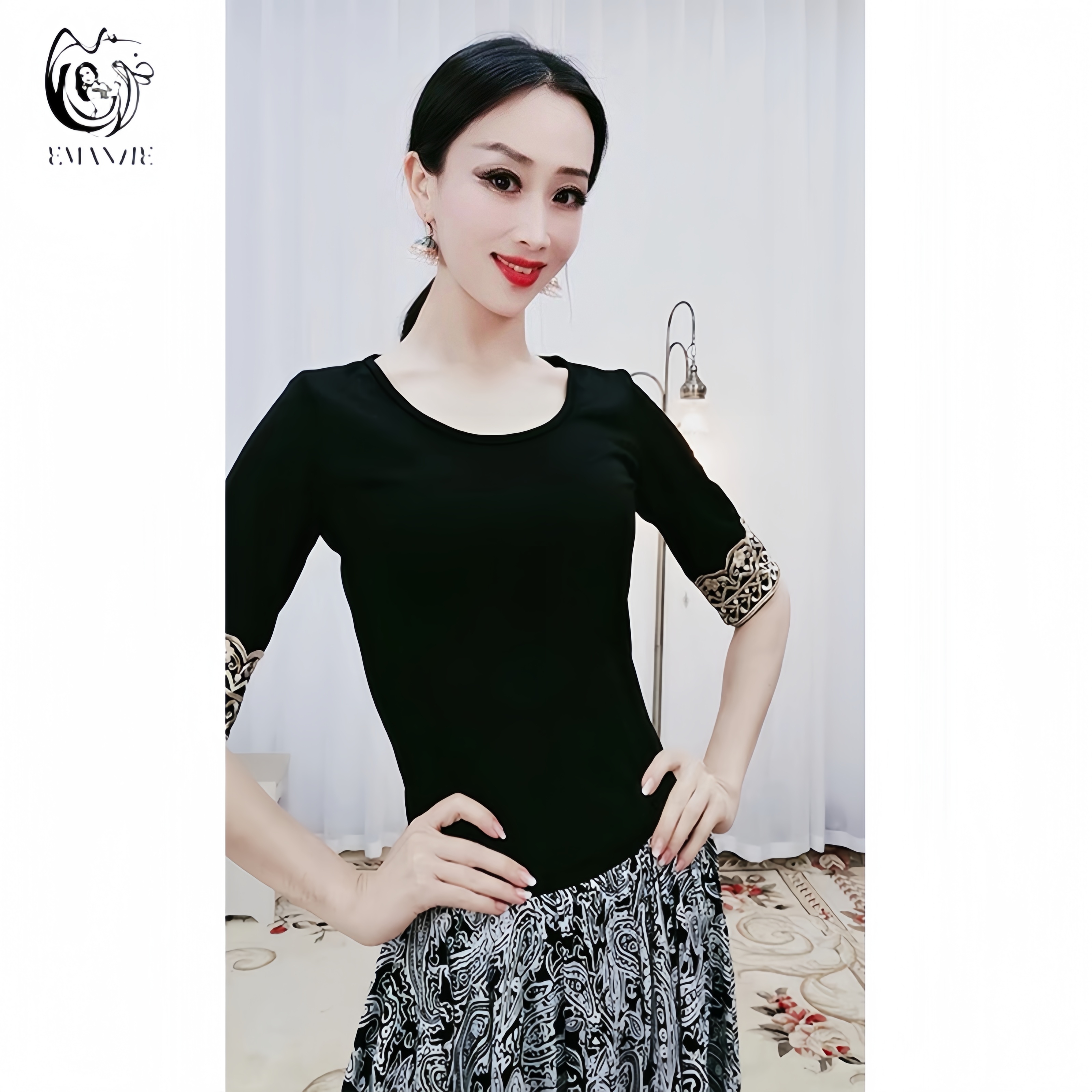 依曼之舞E99异域风情印度舞民族风女装新疆舞蹈服装刺绣小上衣