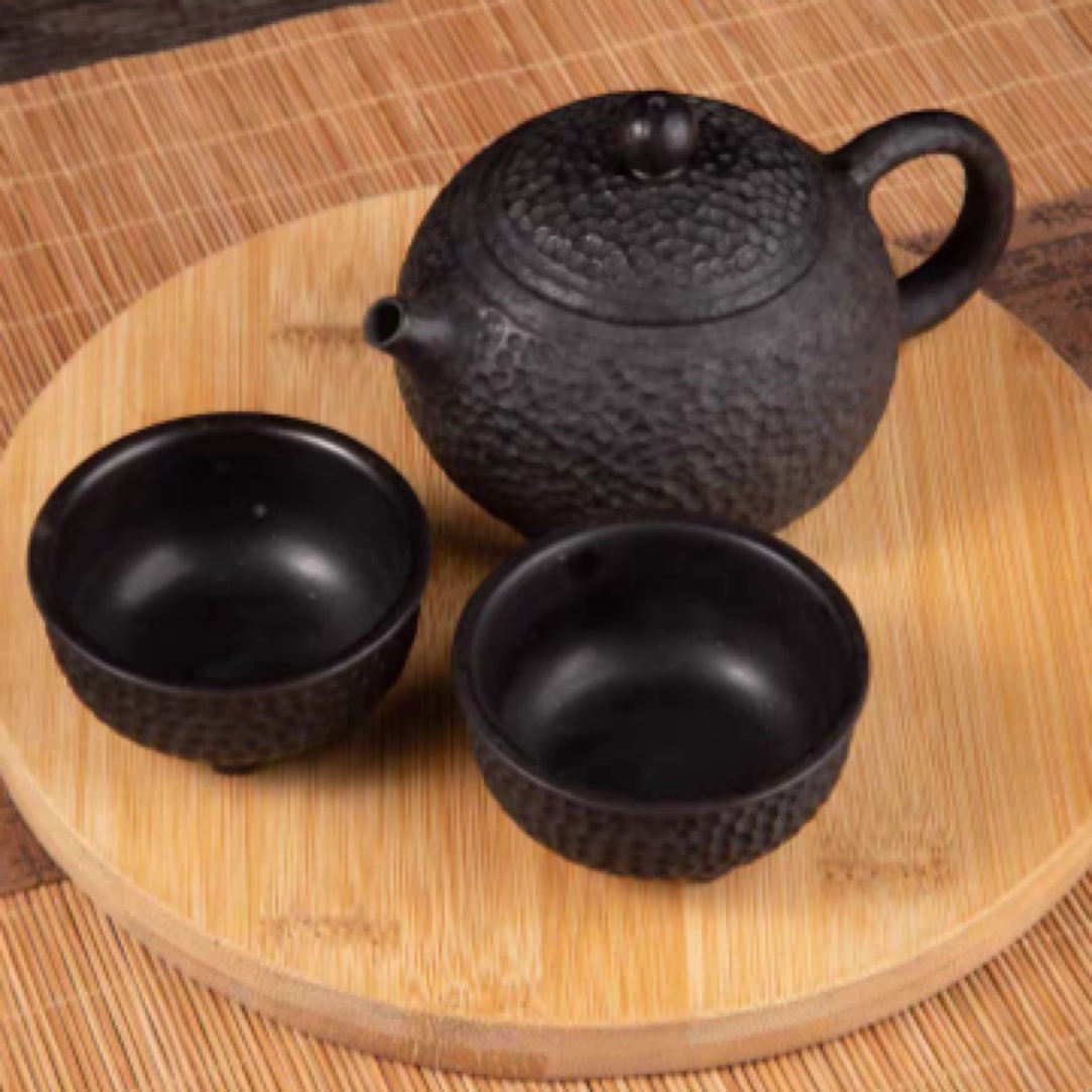 冰碛岩 养生石壶 整石雕刻茶壶锤纹西施壶中式家用功夫茶具泡茶壶