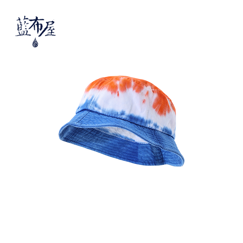 蓝布屋经典红白蓝扎染水洗透气渔夫帽盆帽时尚情侣帽子TKBLHAT098