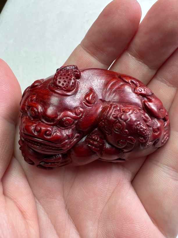 印度小叶紫檀貔貅手把件