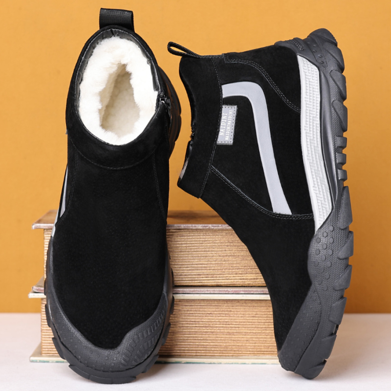 2023新款棉鞋男冬真皮加绒加厚皮毛一体一脚蹬高帮东北雪地靴特厚