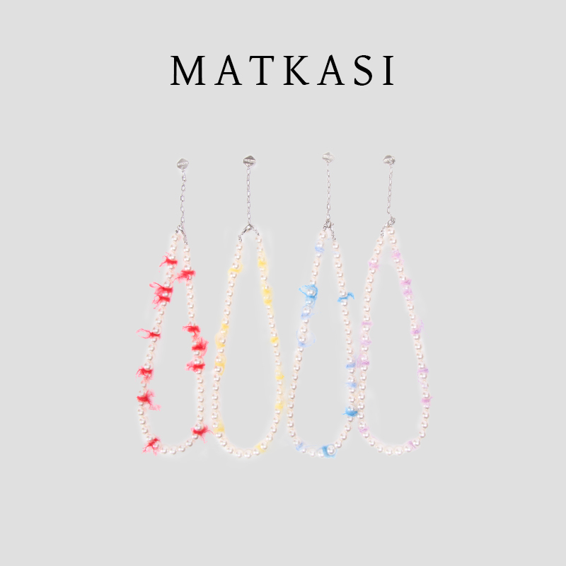 非金属仿珍珠手链 MATKASI 多巴胺色系混色小众手链
