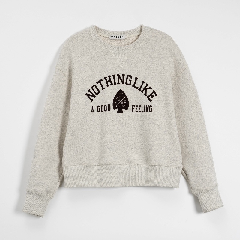 MATKASI 扑克脸卫衣圆领休闲感时尚百搭卫衣女