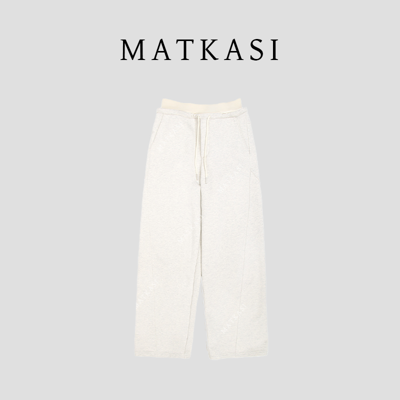 MATKASI 纯色运动休闲风百搭假两件抽绳卫裤