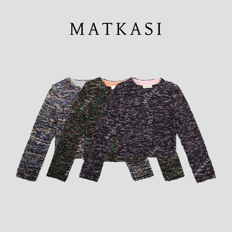 MATKASI 老钱风贵贵复古小众设计彩纱针织开衫