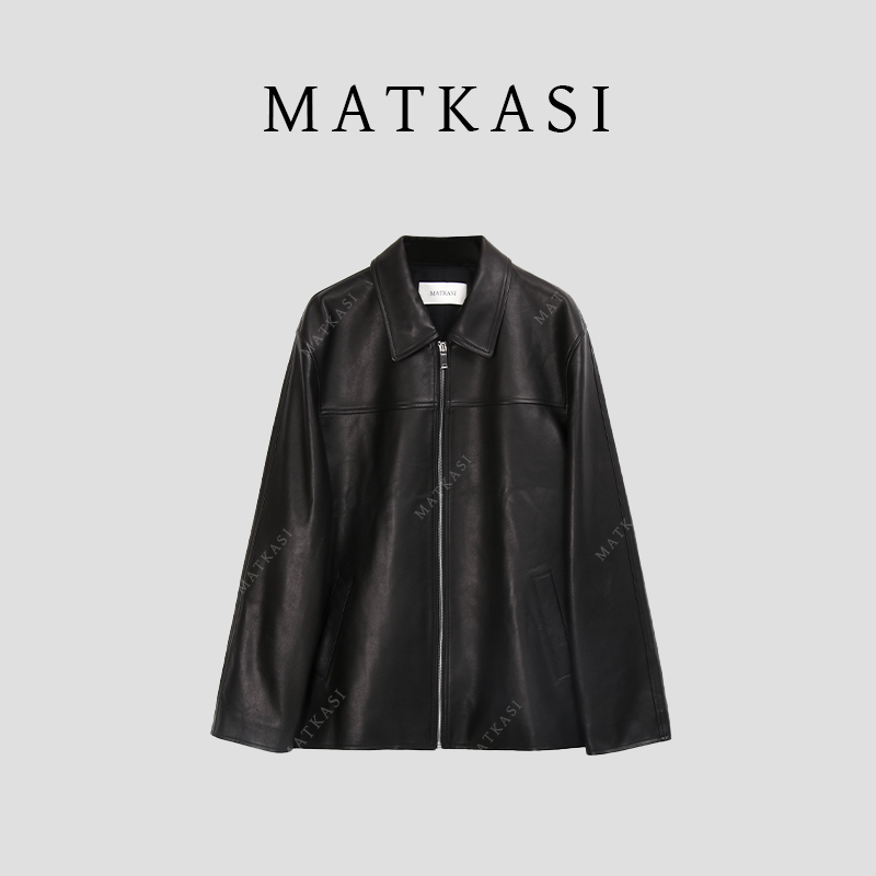 MATKASI 翻领质感绝绝子百搭经典款羊皮皮衣
