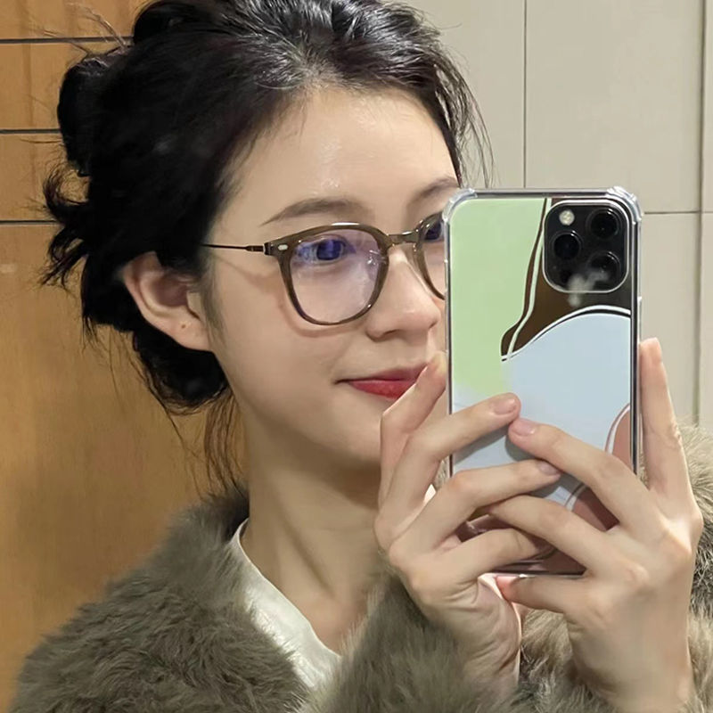 学生近视眼镜女防蓝光抗辐射可配度数高颜值显脸小素颜平光眼镜框
