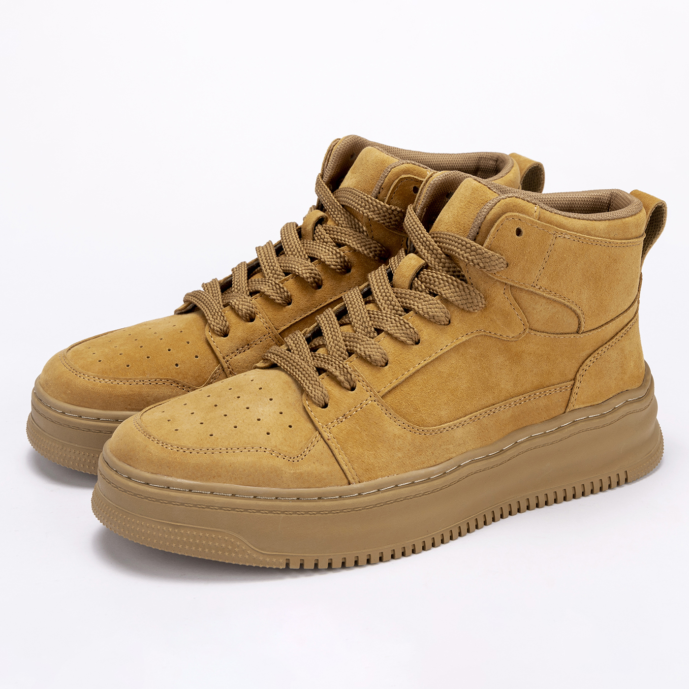 板鞋新款男士休闲鞋秋冬工装靴时尚潮流百搭真皮高帮鞋中帮厚底鞋