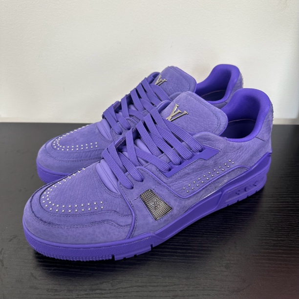 未使用 LouisVuitton/路易威登 trainer铆钉低帮板鞋 紫色