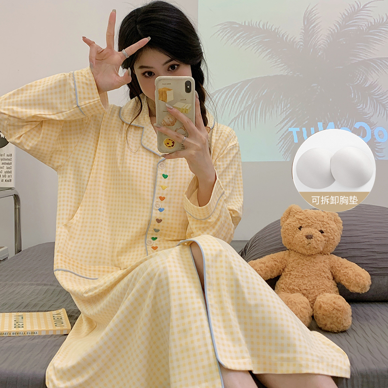 【带胸垫-待产裙月子裙】轻奢孕妇睡裙产前产后加大码哺乳裙孕妇装