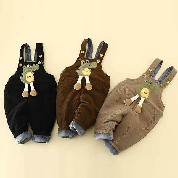 【一条过冬背带棉裤加绒加厚】男女儿童裤子灯芯绒保暖（恐龙）