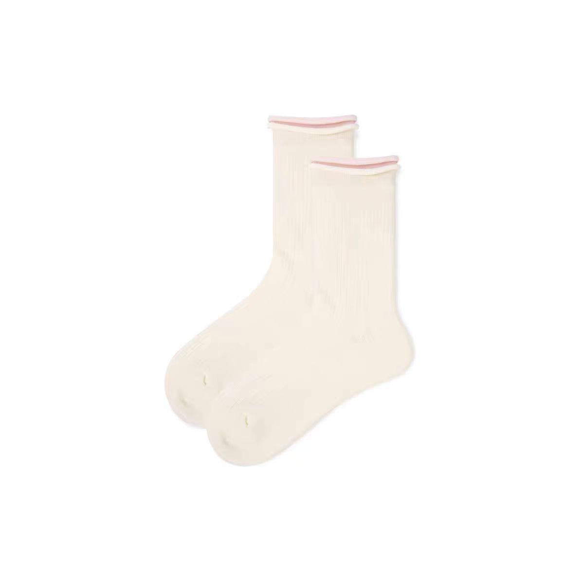 P2024254W 双层卷边袜 时尚套装（颜色随机）