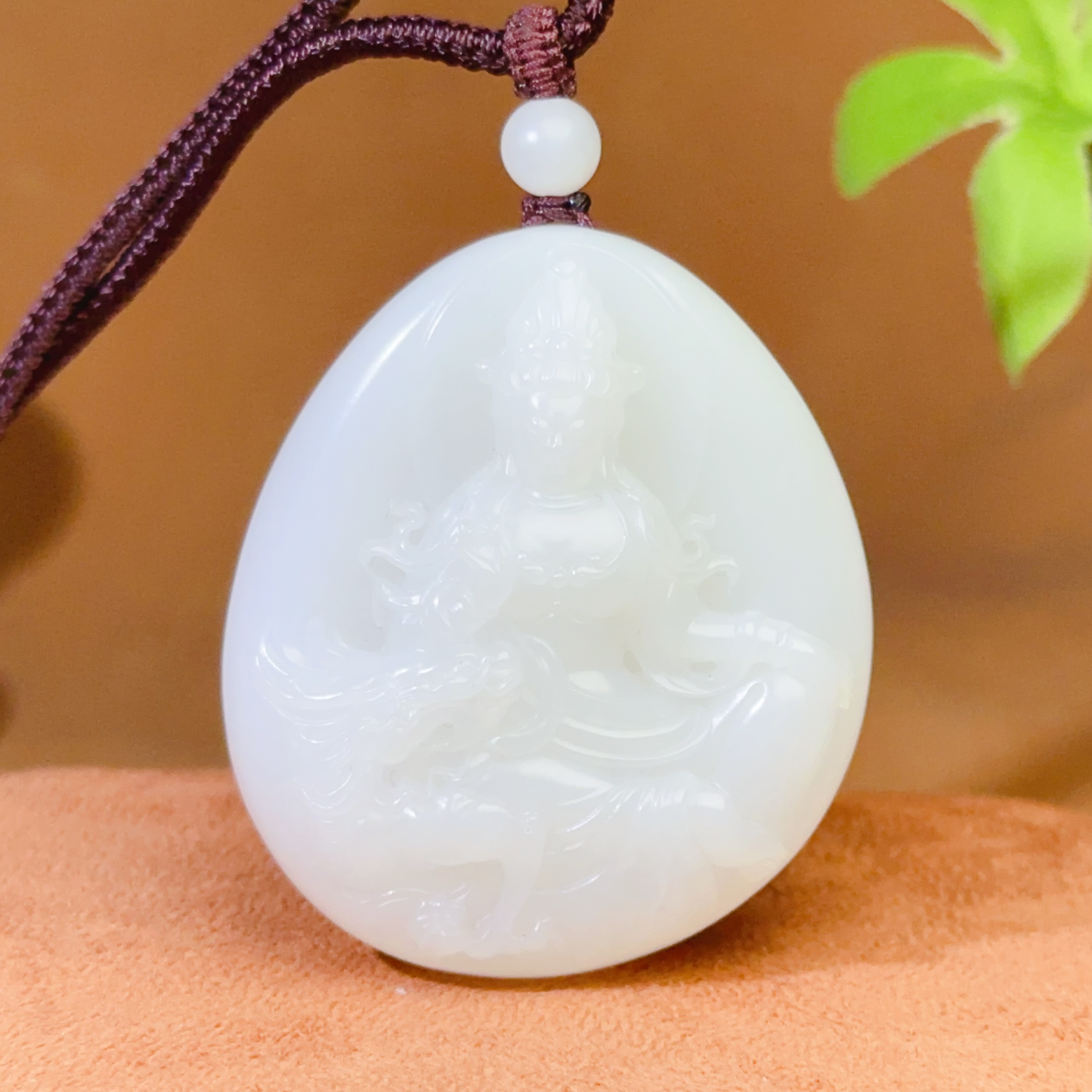 和田玉白玉观音吊坠羊脂