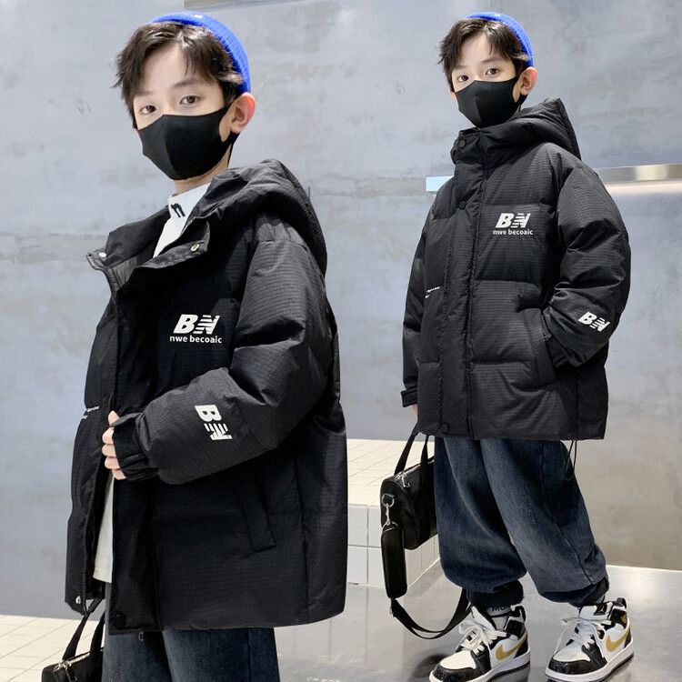 波司豋男童羽绒服2023新款儿童中大童冬季加厚白鸭绒洋气中长款冬