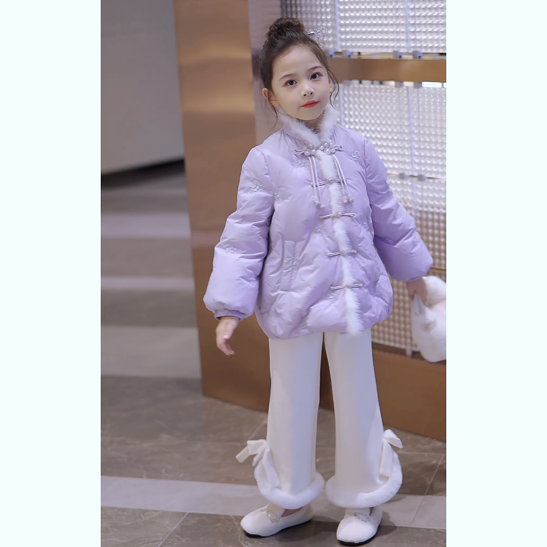 女童拜年服2023新款女童国风冬季棉服儿童时尚潮流保暖