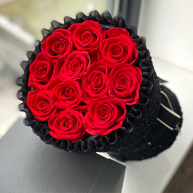 永生花红玫瑰小香风花束成品生日纪念日情人节礼物送女友闺蜜爱人