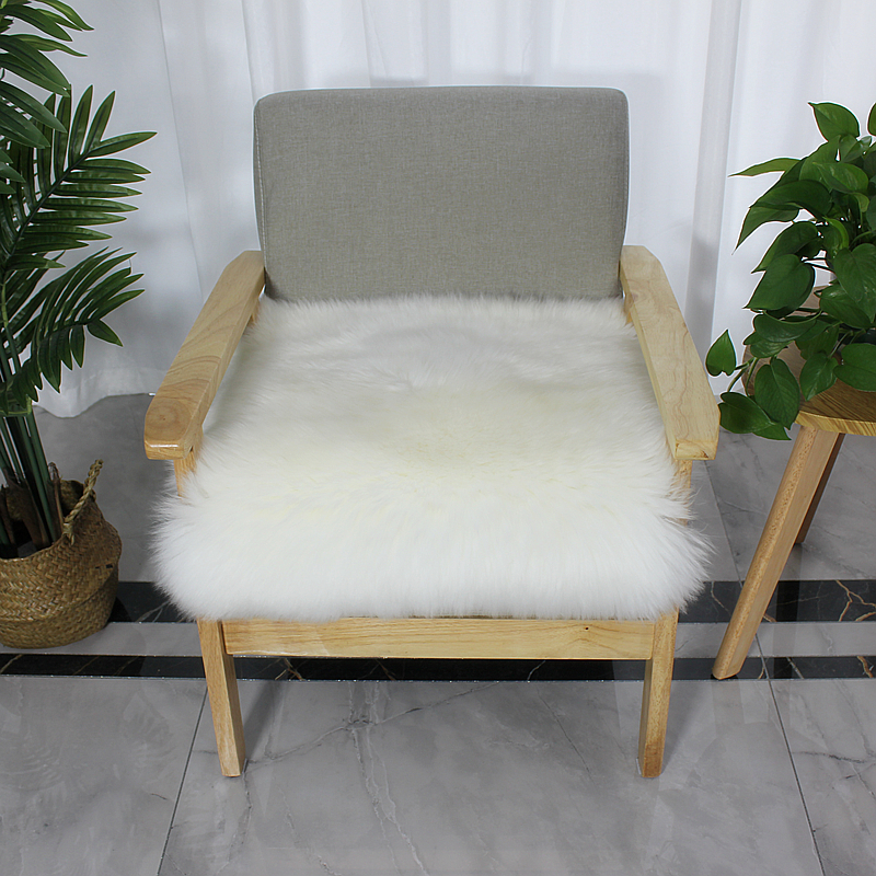 怡梦嘉纯羊毛皮圆形坐垫地毯羊毛垫羊毛沙发垫蒲团坐垫椅子垫方垫