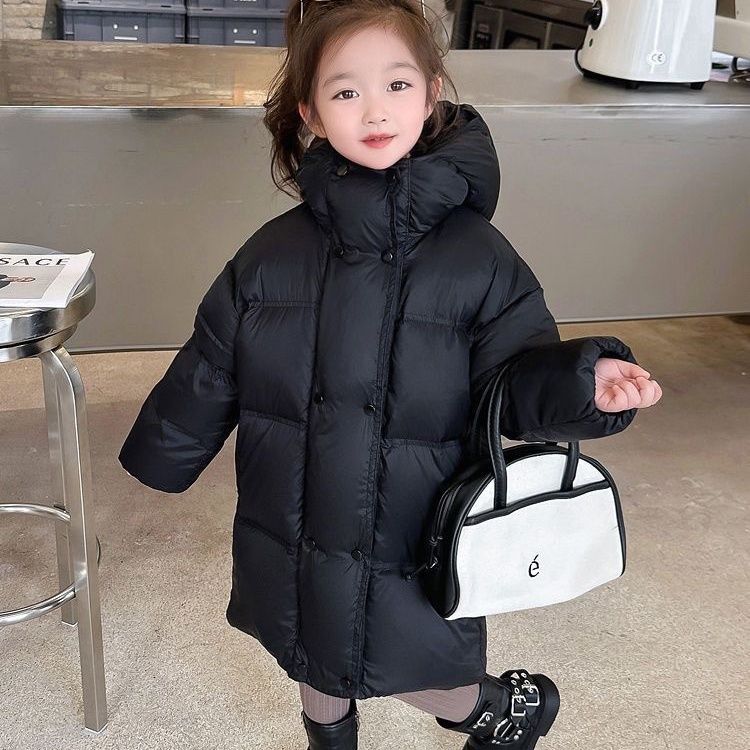 2024女童杜邦三防羽绒服秋冬新款儿童百搭免洗90白鸭绒上衣外套潮