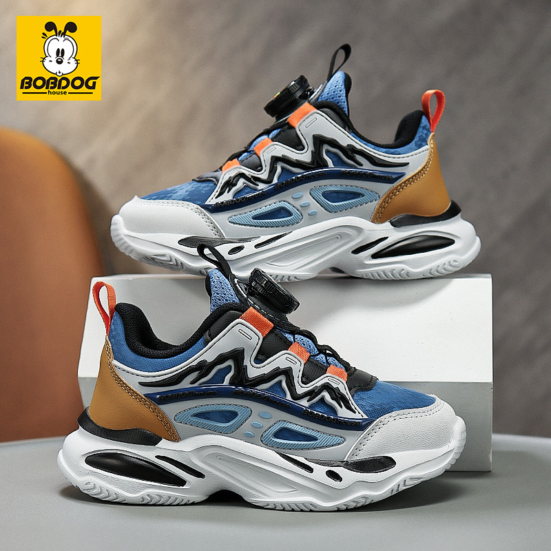 BOBDOGHOUSE男童鞋2024秋季新款防滑女童运动中大童鞋