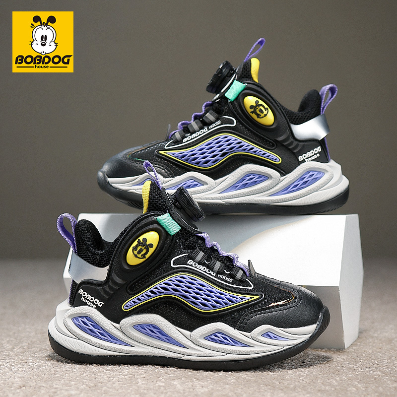 BOBDOGHOUSE男童2024秋季新款大童防滑透气女童运动鞋