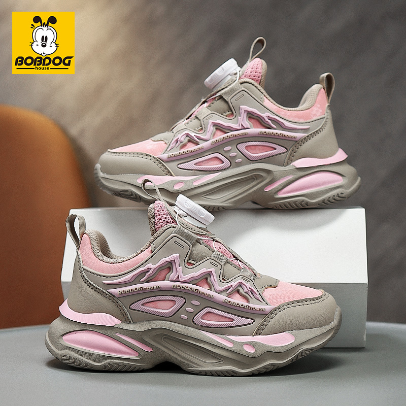 BOBDOGHOUSE男童鞋2024秋季新款防滑女童运动中大童鞋