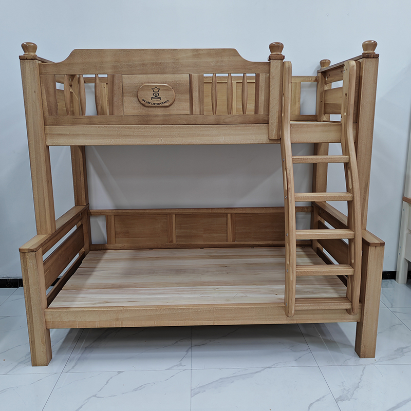 全实木儿童双层床简约高低床交错式子母床美式上下铺儿童房两层床