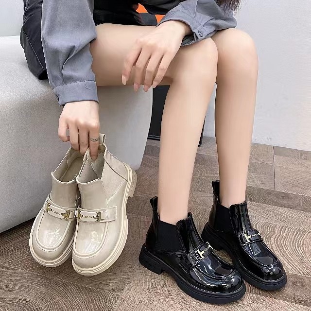 切尔西靴女春秋单靴2025新款厚底短靴烟筒靴马丁靴22311
