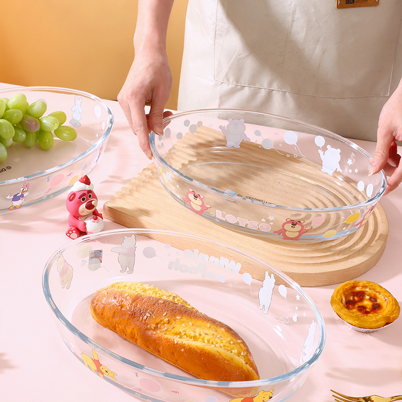 【言则】玻璃盘耐高温家用蒸鱼盘微波炉烤箱专用