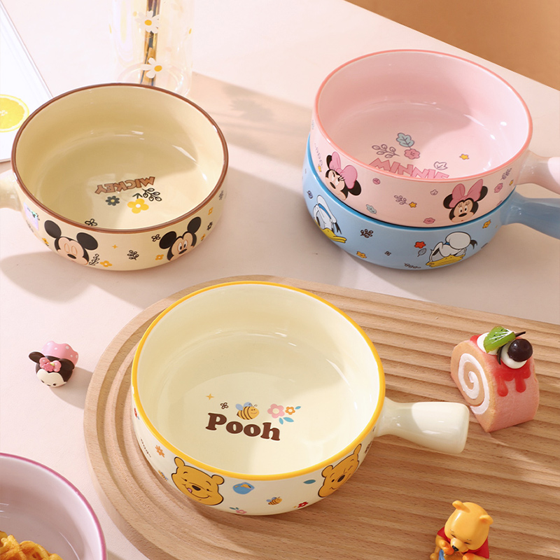 【言则】迪士尼正版新童趣草莓熊维尼熊网红家用手柄碗泡面碗