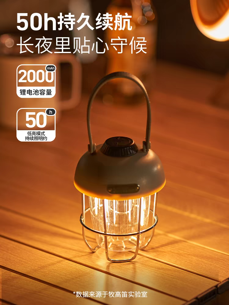 户外露营灯复古氛围照明灯帐篷灯手提营地灯充电超长续航