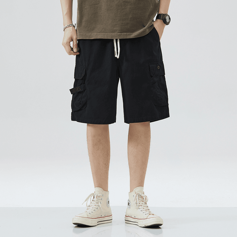 夏季2024新款复古多口袋工装短裤男日系美式街头宽松五分裤子大码