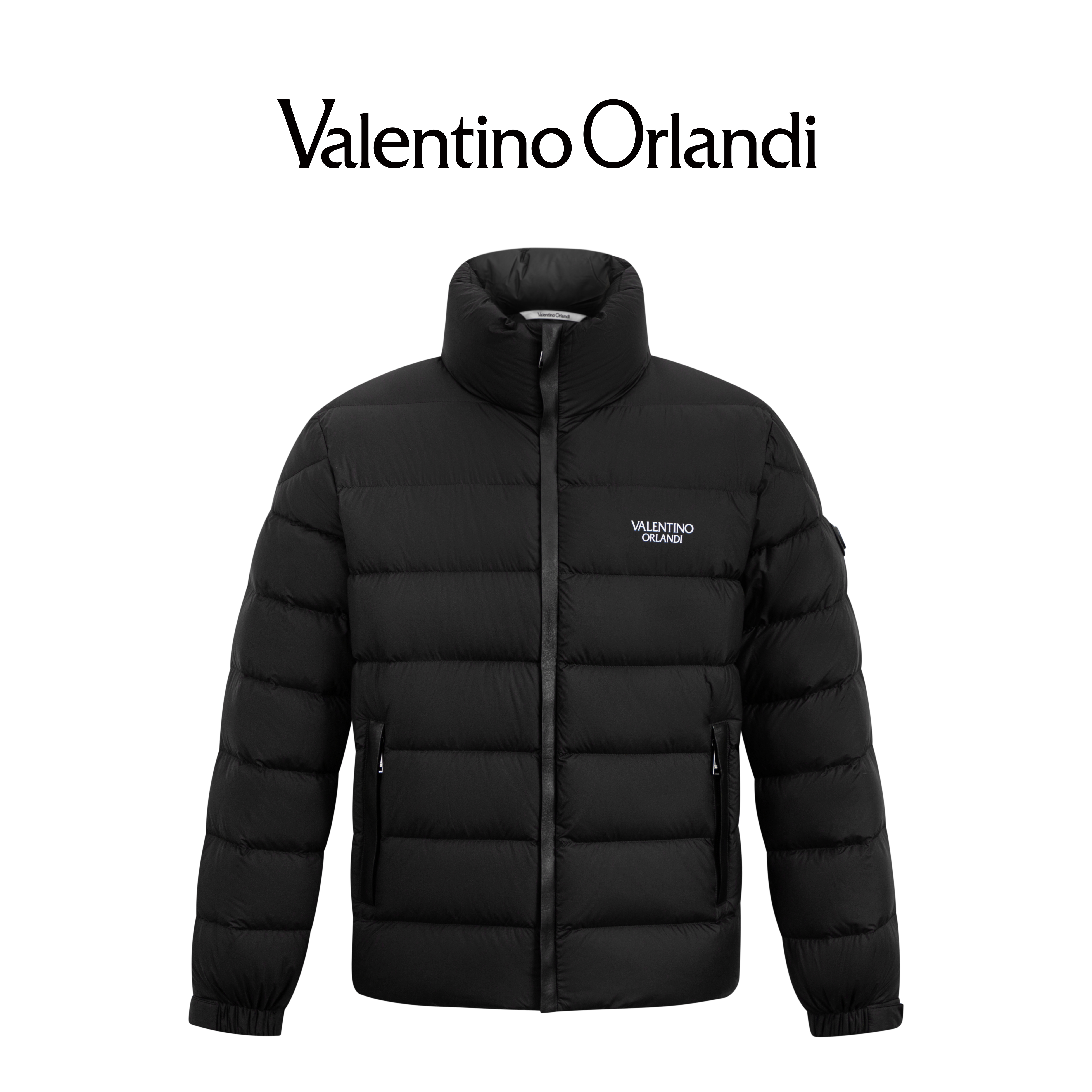 Valentino orlandi男士冬季B版字母小标印花云朵肤感立领羽绒服