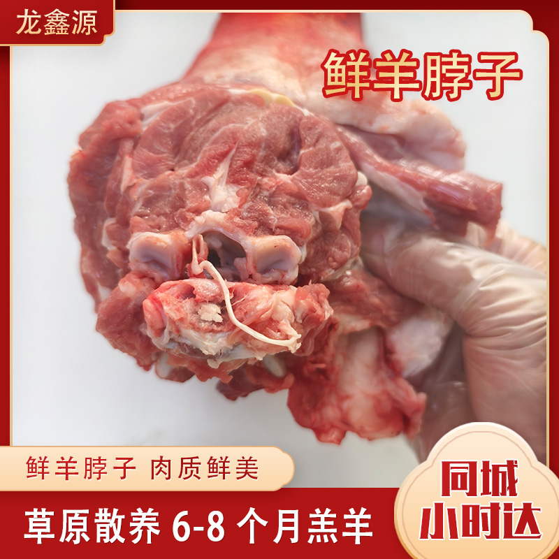 草原6-8个月羔羊鲜羊脖子3斤【同城配送】