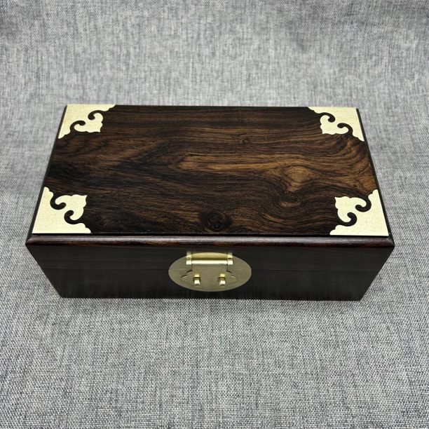 乌木鬼脸山水纹首饰盒收纳盒饰品盒珠宝盒收纳箱送女友朋友