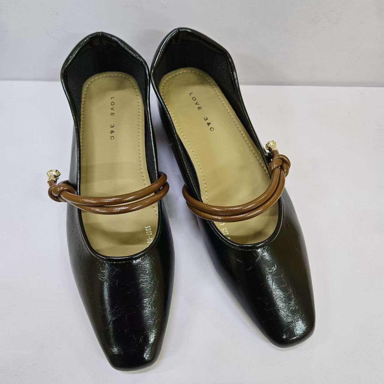 1307-03新款法式气质玛丽珍鞋尖头平底女单鞋