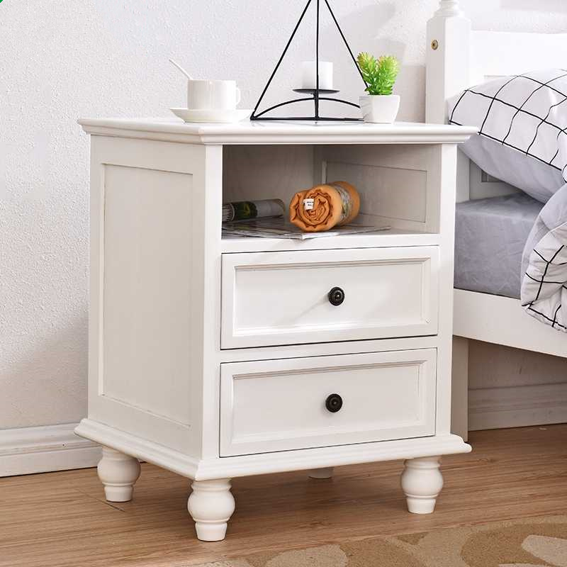 实木床头柜美式复古收纳客厅斗柜简约创意卧室边柜主卧室床头柜