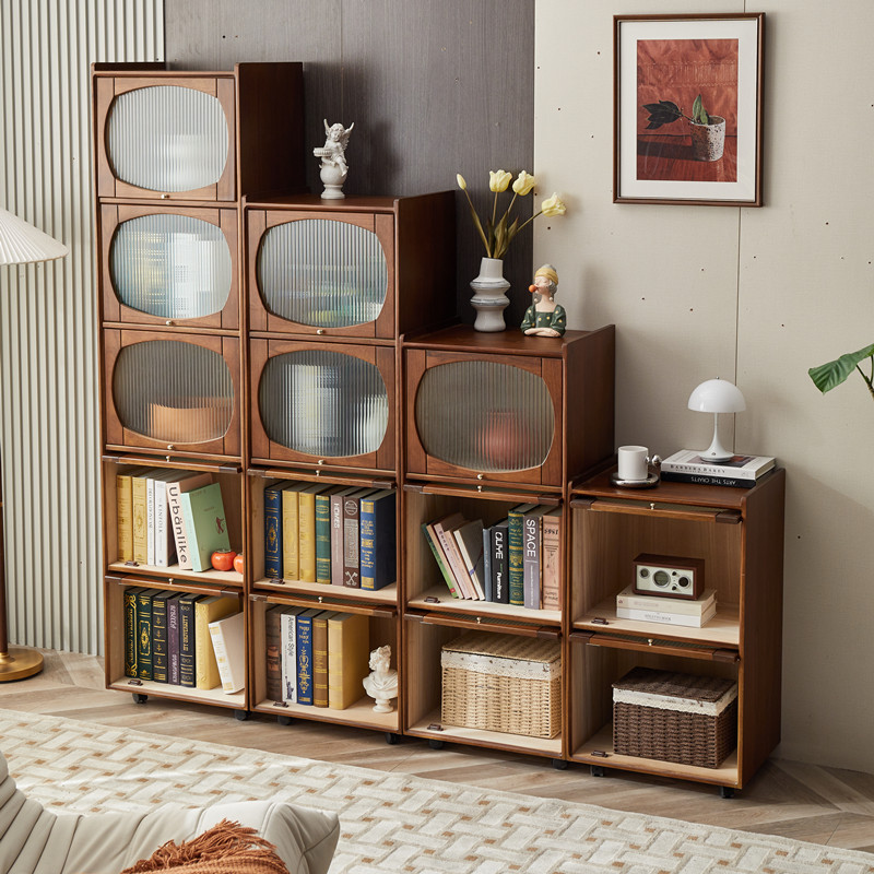 实木书柜落地书架置物架简易学生客厅儿童卧室家用书房简约收纳柜