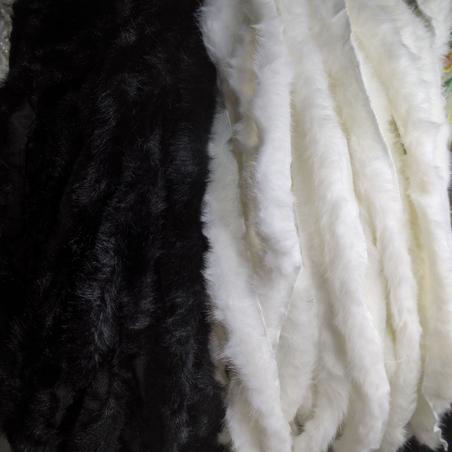厂家直销仿兔毛条辅料兔毛材料皮草配件白色毛条辅料兔毛条毛毛边