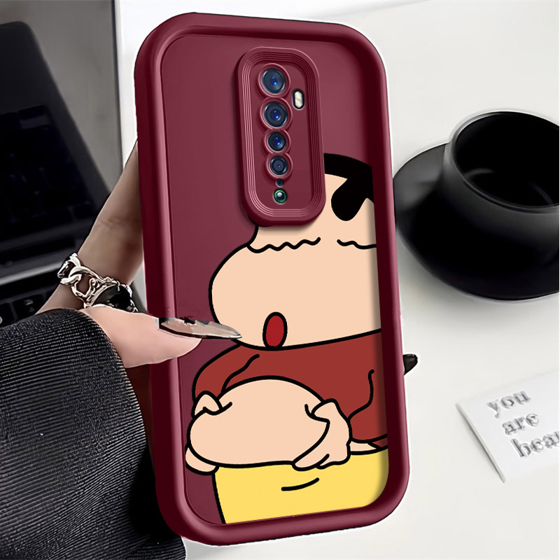 肉肉小新适用OPPOReno2手机壳全包高级感硅胶新款卡通女防摔软壳