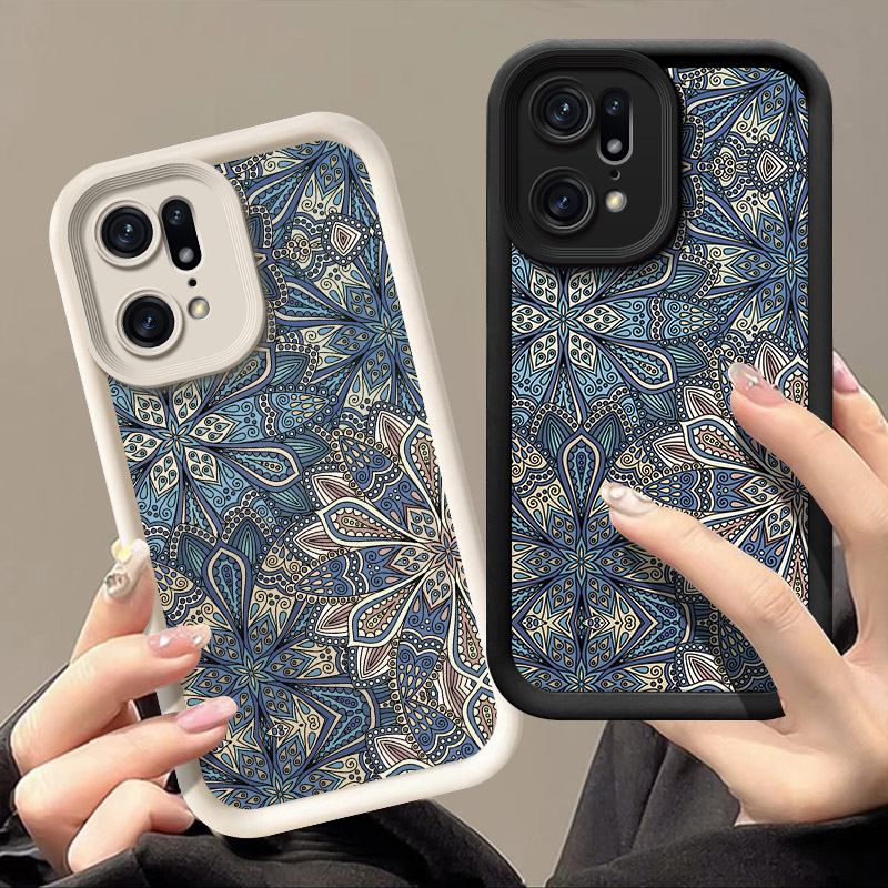 复古图腾适用OPPOFindX5Pro手机壳全包高级感硅胶新款男防摔软壳