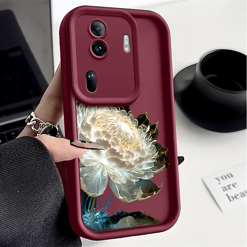 冰山雪莲适用OPPOReno11Pro手机壳全包高级感硅胶新款男防摔软壳