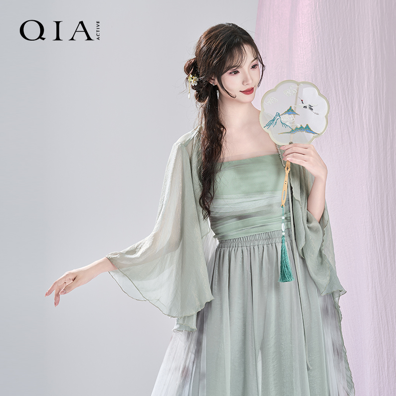 琪亚古典舞演出服宽松仙气飘逸喇叭袖纱衣舞蹈服中国舞剧目表演服