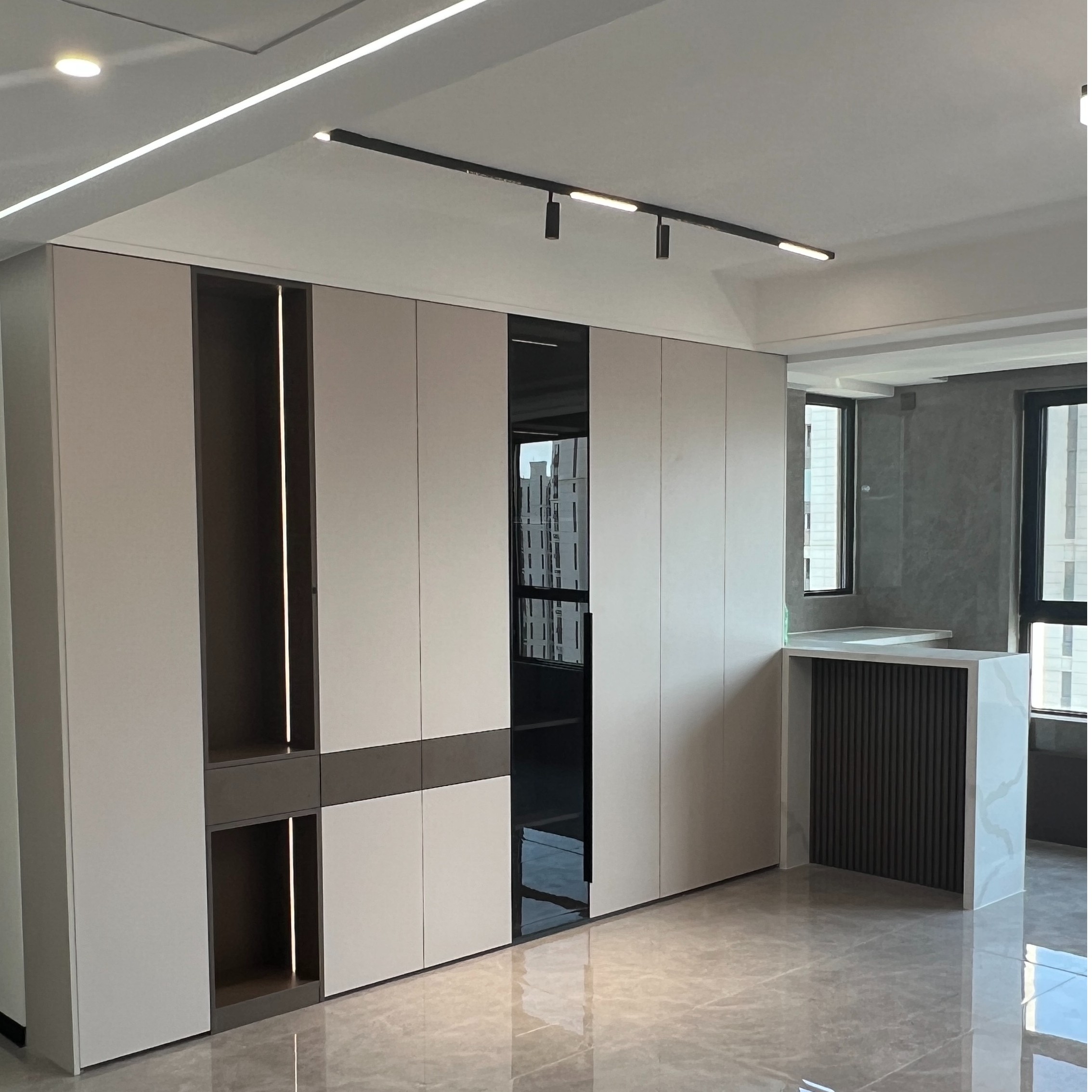 ENF级芦花板衣柜投影面积 X99/mm全屋定制 